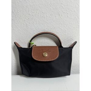 Longchamp Mini Crossbody Bag Top Handle Black Brown